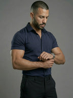 Short Sleeve Muscle Dress Shirt - Stretch Fit