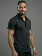 Short Sleeve Muscle Dress Shirt - Stretch Fit