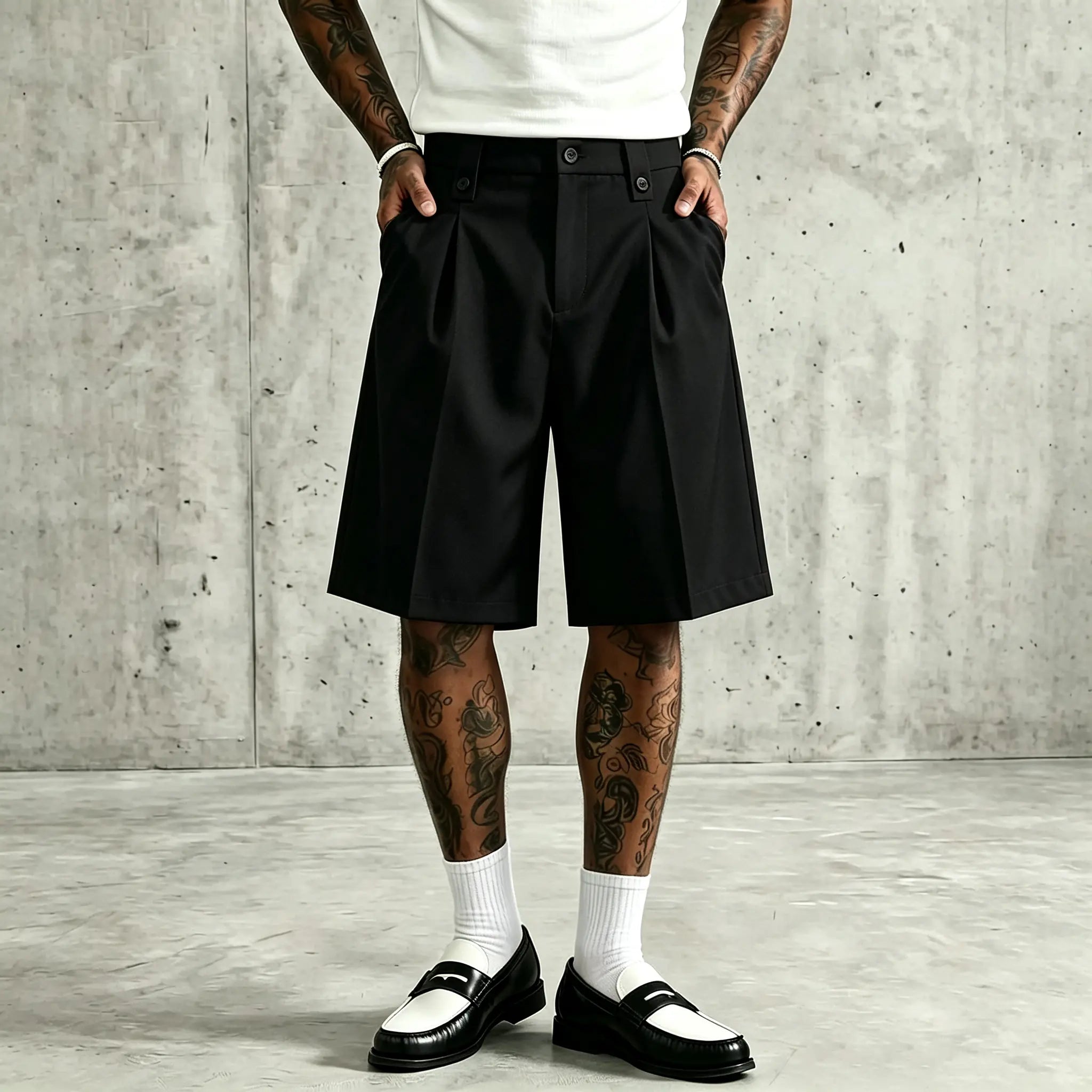 Men’s Old Money Pleated Suit Shorts
