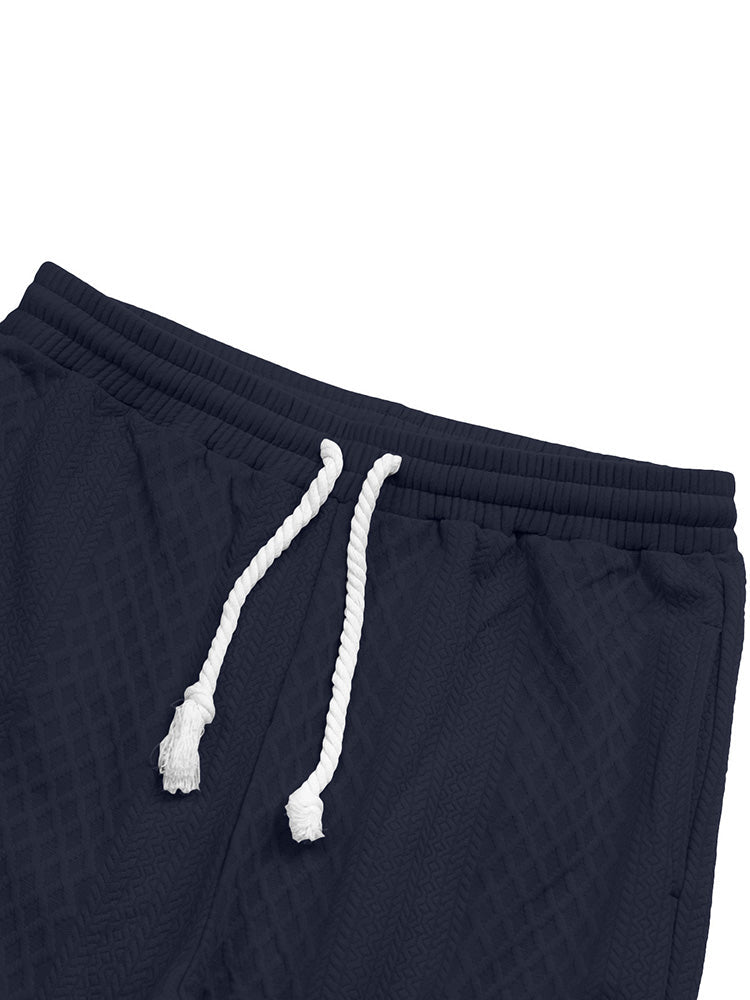 Zweiteiler in Struktur-Jacquard: Kapuzenpullover & Jogginghose