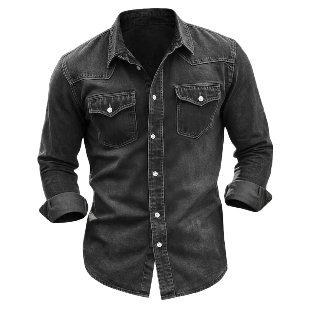 Washed Cotton Button Work Shirt
