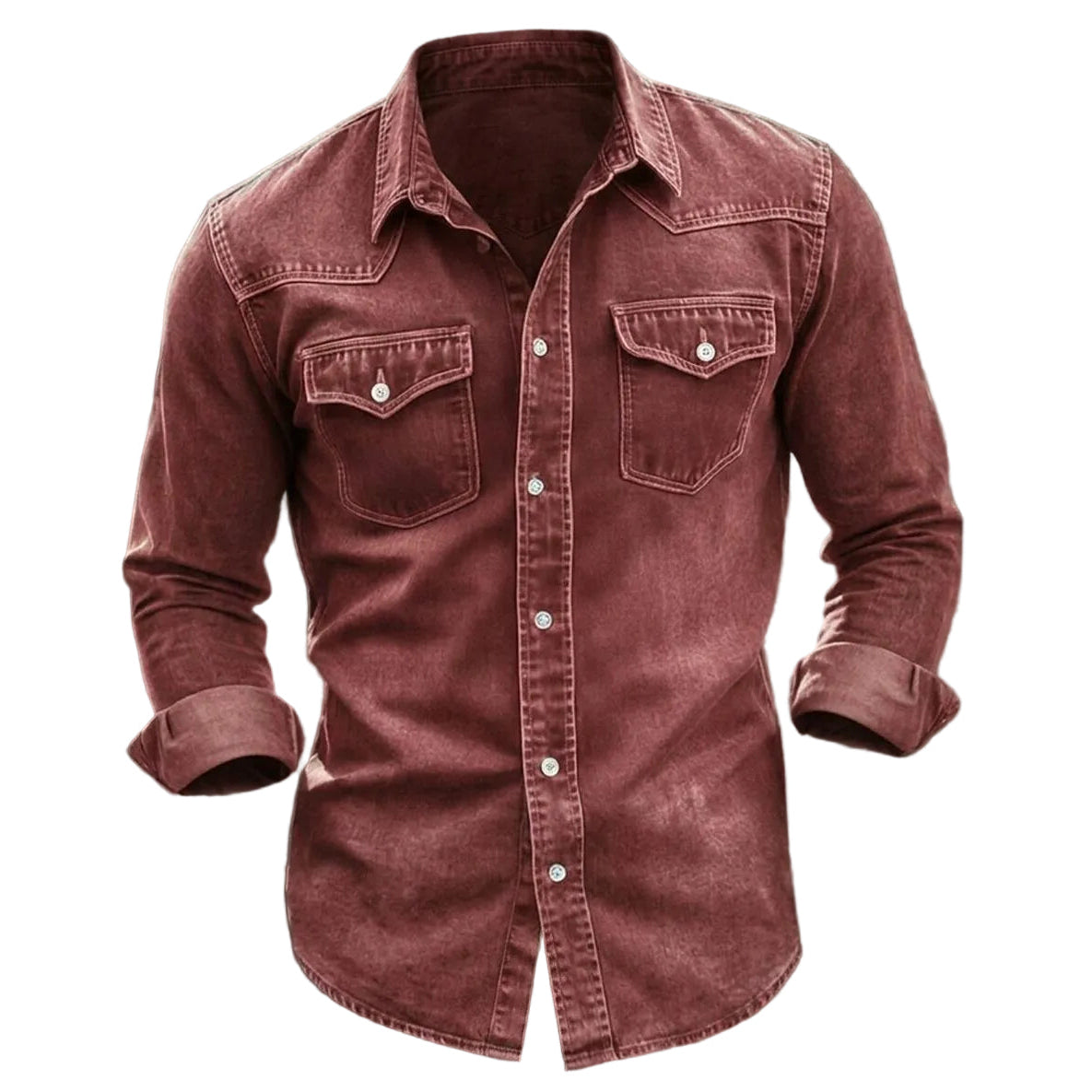 Washed Cotton Button Work Shirt