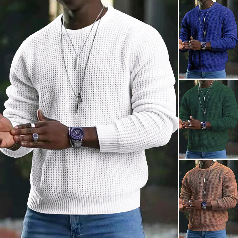 Men's Premium Crewneck Sweater – Soft Classic Long Sleeve Pullover with Ribbed Trim
