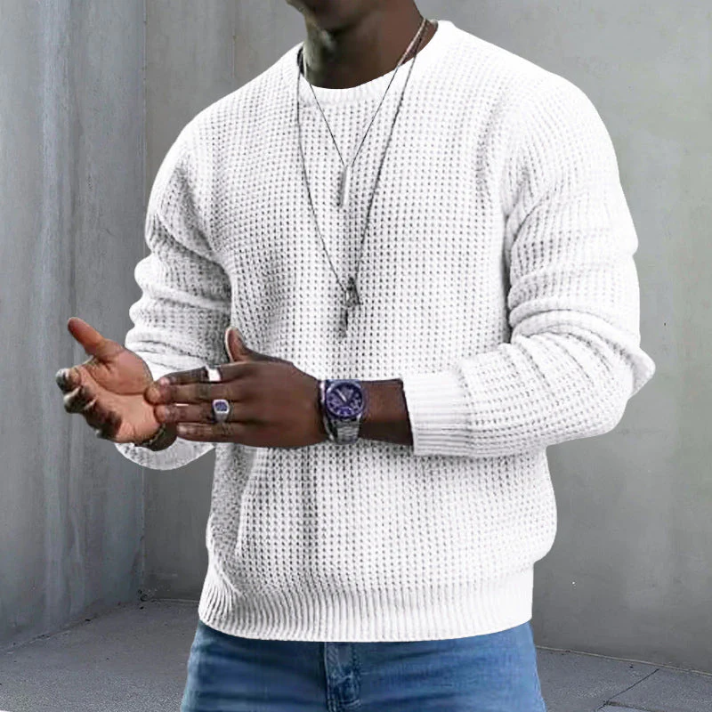 Men's Premium Crewneck Sweater – Soft Classic Long Sleeve Pullover with Ribbed Trim