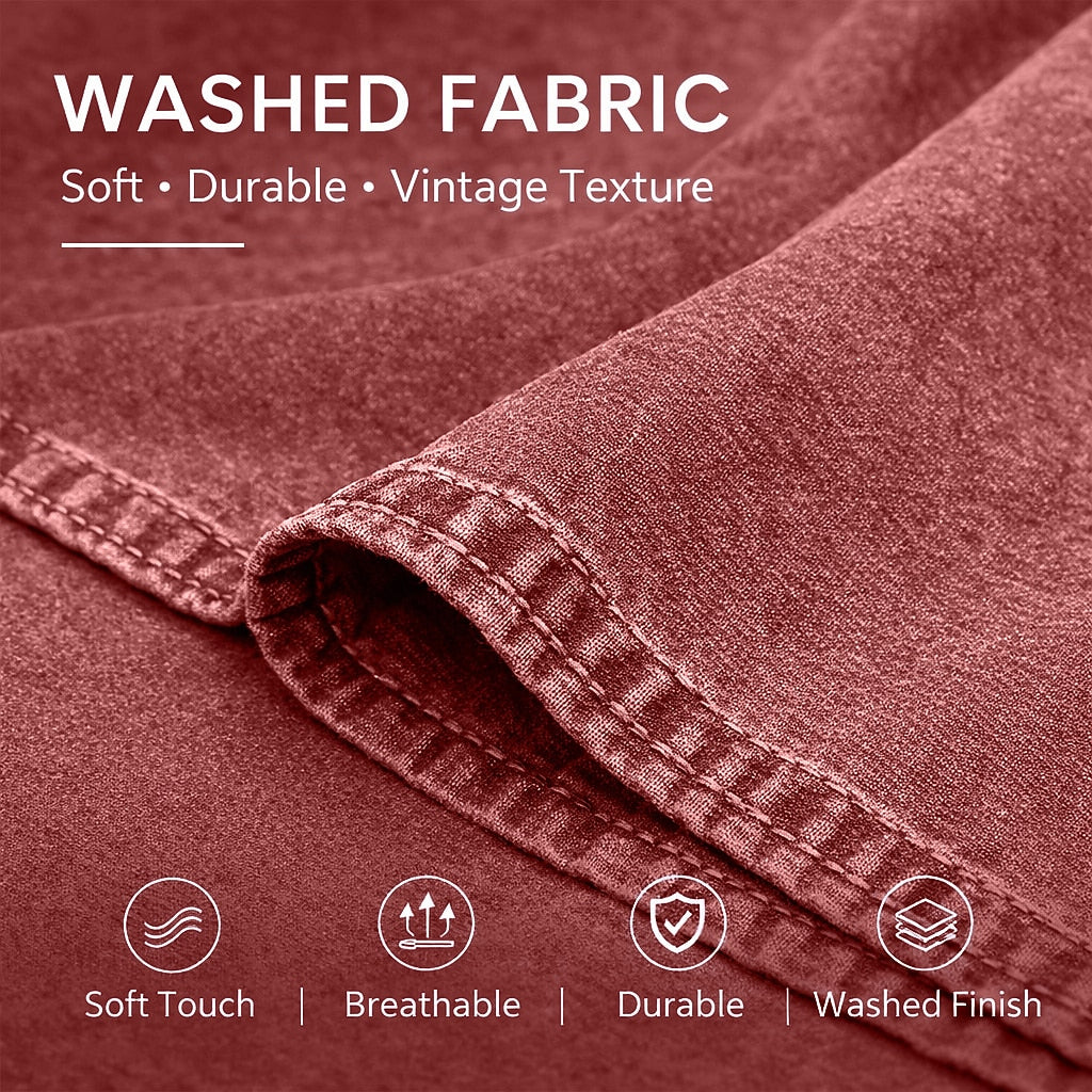 Washed Cotton Button Work Shirt