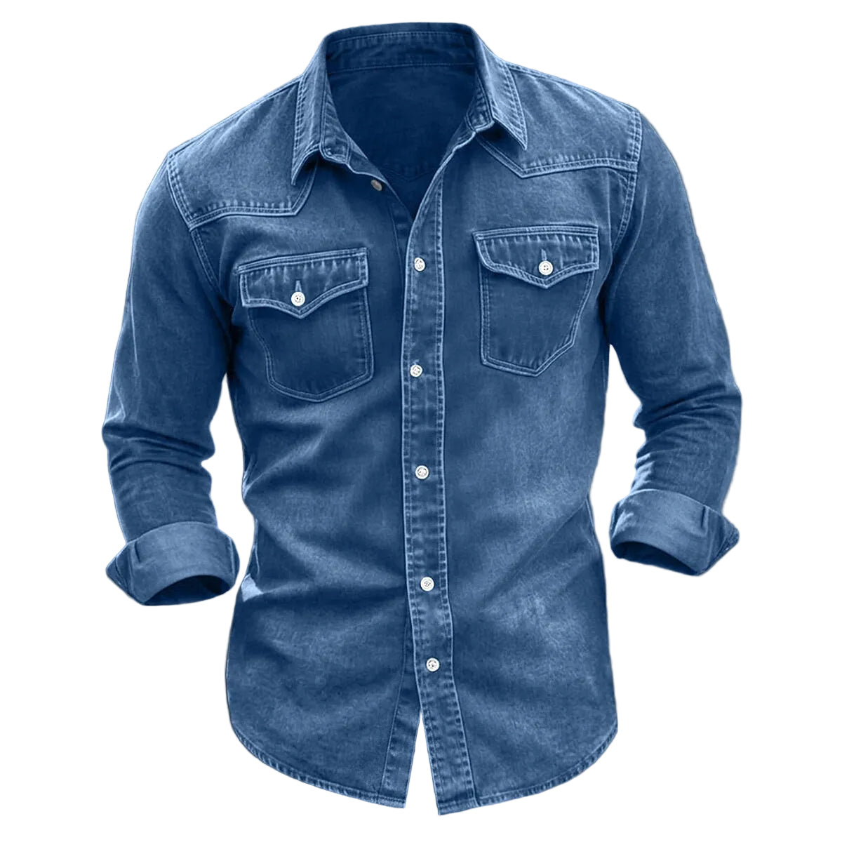 Washed Cotton Button Work Shirt